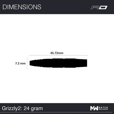 Red Dragon 50 Year Collection Grizzly 2 85% Tungsten Steel Tip Darts