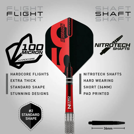Red Dragon 50 Year Collection Grizzly 4 85% Tungsten Steel Tip Darts