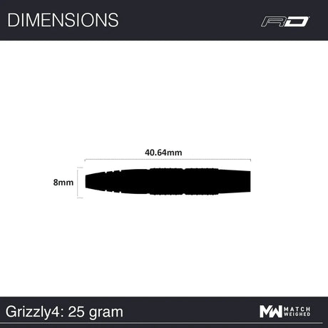 Red Dragon 50 Year Collection Grizzly 4 85% Tungsten Steel Tip Darts