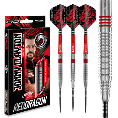 Red Dragon Jonny Clayton Original 2.0 90% Tungsten Steel Tip Darts-1-22 GRAM-Premier Darts