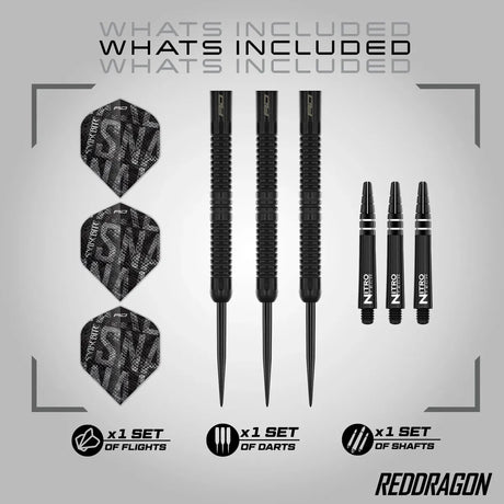 Red Dragon Peter Wright Black Mamba 90% Tungsten Steel Tip Darts-4-22 GRAM-Premier Darts