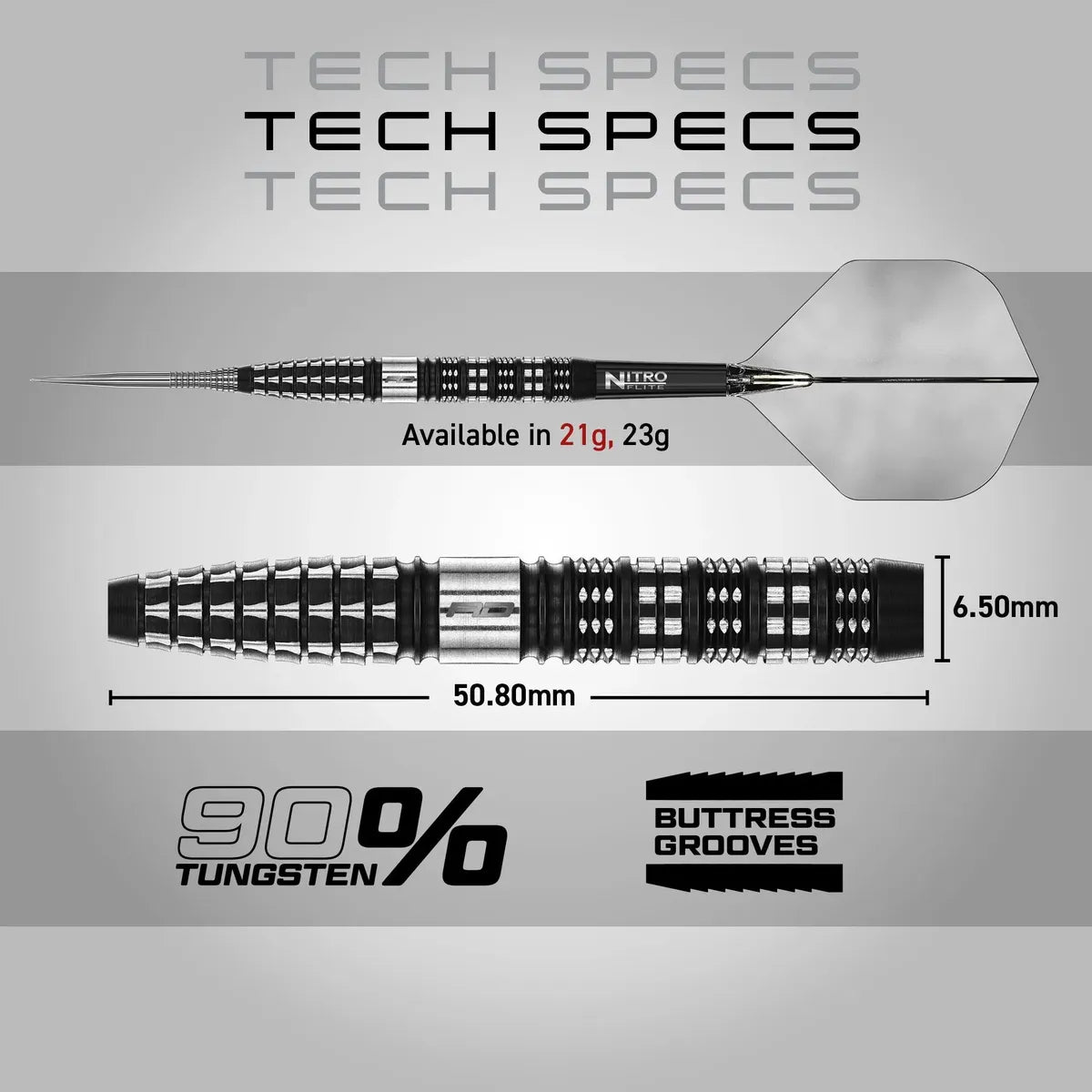 Red Dragon Recon - Tapered 90% Tungsten Steel Tip Darts-6-21 GRAM-Premier Darts