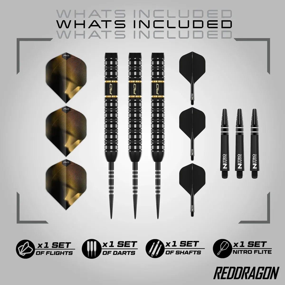 Red Dragon Ascend - Parallel 90% Tungsten Steel Tip Darts-4-22 GRAM-Premier Darts