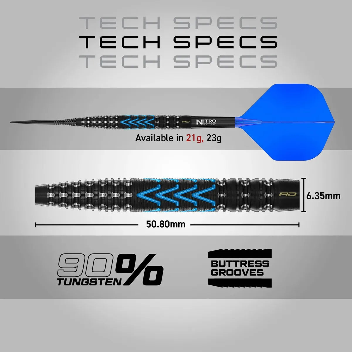 Red Dragon Amp - Tapered 90% Tungsten Steel Tip Darts-6-21 GRAM-Premier Darts