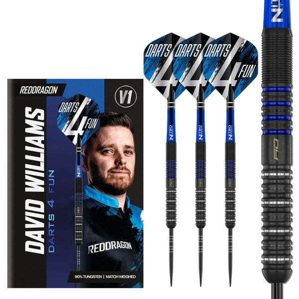 Red Dragon David Williams V1 90% Tungsten Steel Tip Darts-1-23 GRAM-Premier Darts