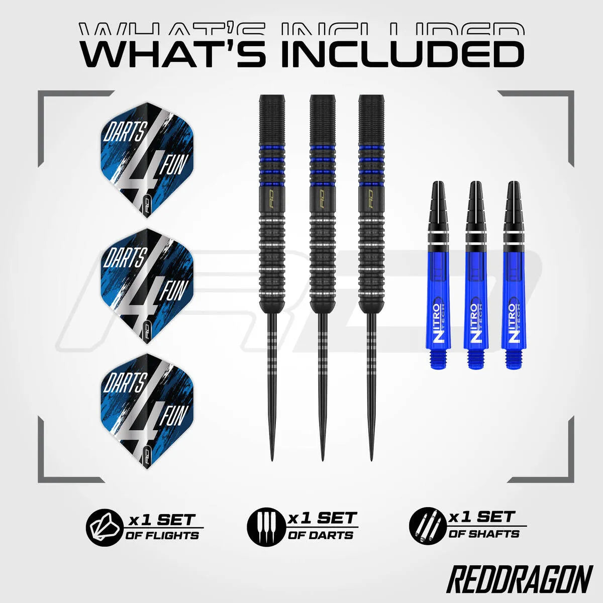 Red Dragon David Williams V1 90% Tungsten Steel Tip Darts-3-23 GRAM-Premier Darts