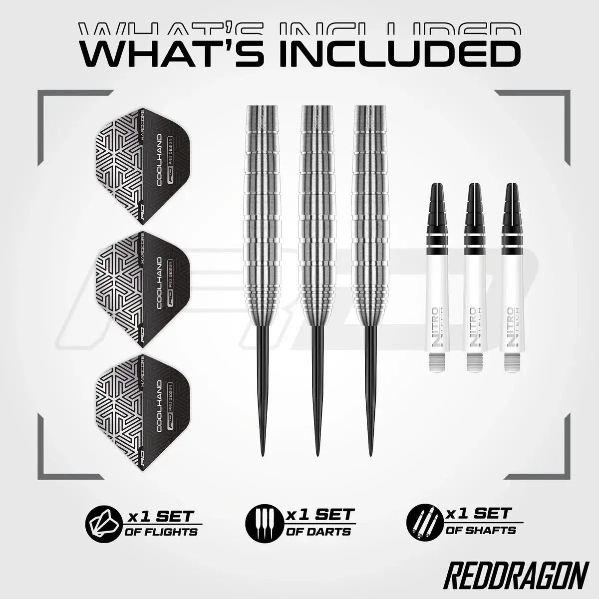 Red Dragon Luke Humphries TX1 Pioneer 90% Tungsten Steel Tip Darts-3-22 GRAM-Premier Darts