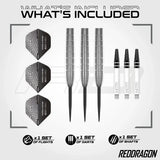 Red Dragon Luke Humphries TX1 Pioneer 90% Tungsten Steel Tip Darts-3-22 GRAM-Premier Darts