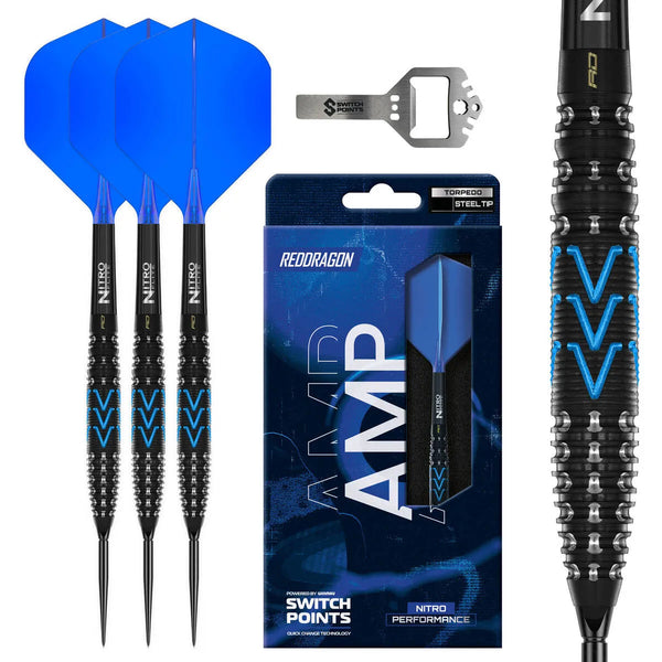 Red Dragon Amp Torpedo SP 90% Tungsten Steel Tip Darts-1-24 GRAM-Premier Darts