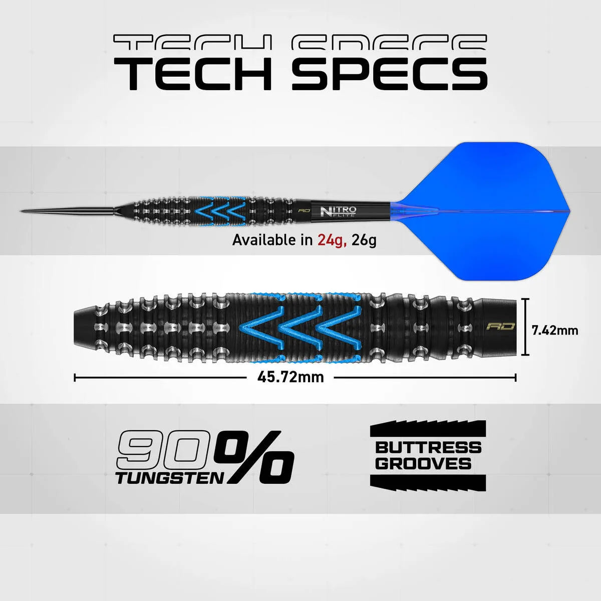 Red Dragon Amp Torpedo SP 90% Tungsten Steel Tip Darts-6-24 GRAM-Premier Darts