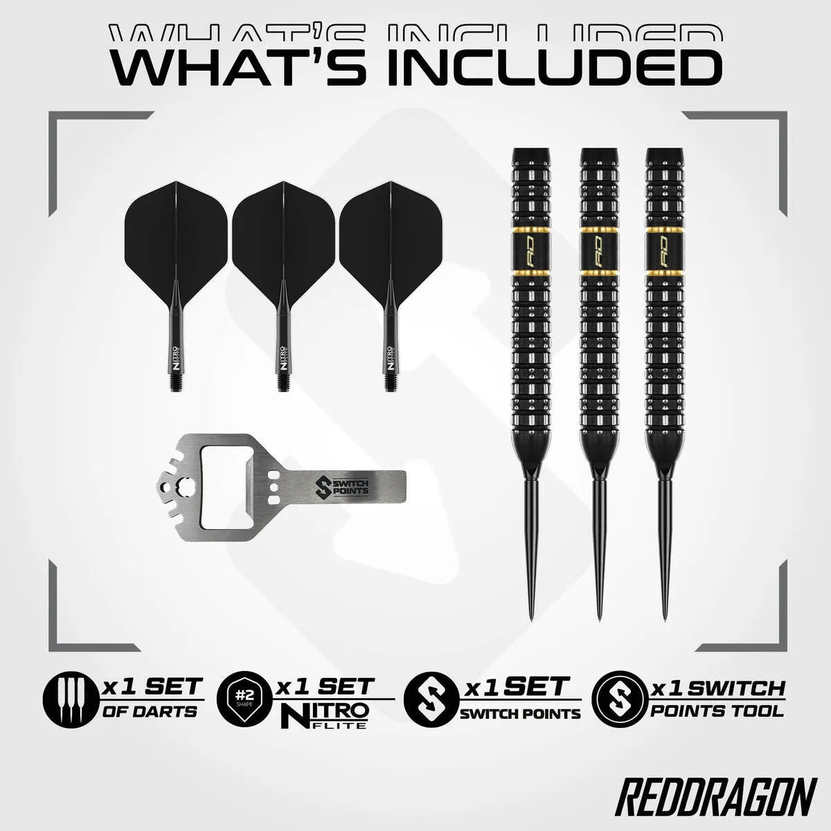 Red Dragon Ascend Parallel SP 90% Tungsten Steel Tip Darts-3-22 GRAM-Premier Darts