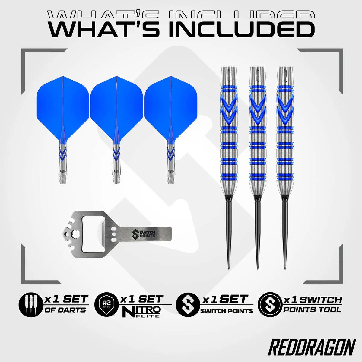 Red Dragon Gerwyn Price Blue Originals SP 90% Tungsten Steel Tip Darts-3-23 GRAM-Premier Darts