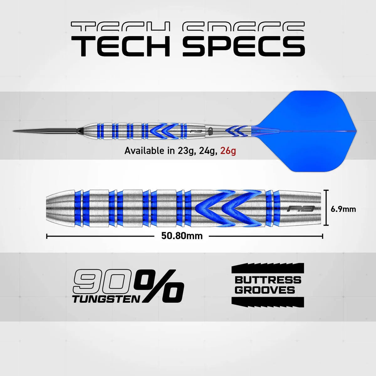 Red Dragon Gerwyn Price Blue Originals SP 90% Tungsten Steel Tip Darts-6-23 GRAM-Premier Darts