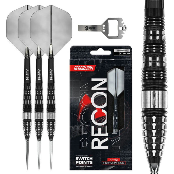 Red Dragon Recon Torpedo SP 90% Tungsten Steel Tip Darts-1-23 GRAM-Premier Darts