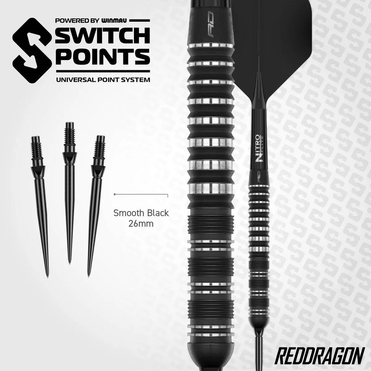 Red Dragon Sable Parallel SP 90% Tungsten Steel Tip Darts-4-21 GRAM-Premier Darts