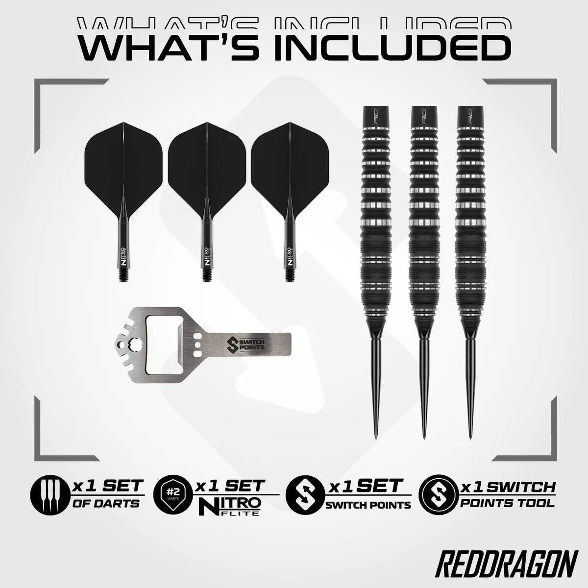 Red Dragon Sable Torpedo SP 90% Tungsten Steel Tip Darts-3-23 GRAM-Premier Darts