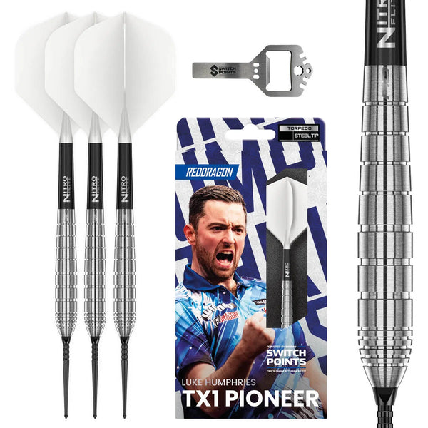 Red Dragon Luke Humphries TX1 Pioneer SP 90% Tungsten Steel Tip Darts-1-22 GRAM-Premier Darts