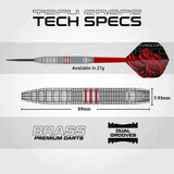 Red Dragon Jonny Clayton SE Brass Steel Tip Darts-5-21 GRAM-Premier Darts
