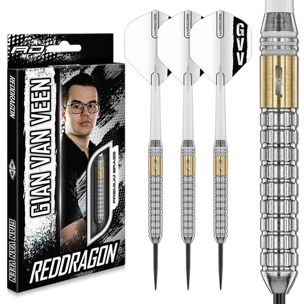 Red Dragon Gian van Veen SE Brass Steel Tip Darts-1-21 GRAM-Premier Darts