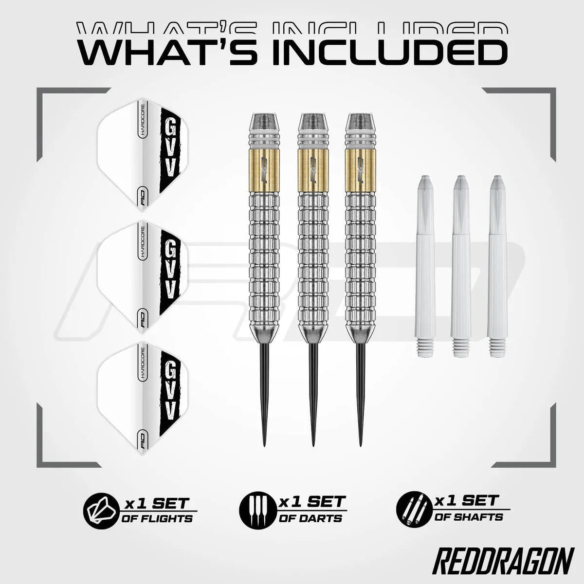 Red Dragon Gian van Veen SE Brass Steel Tip Darts-3-21 GRAM-Premier Darts