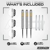 Red Dragon Gian van Veen SE Brass Steel Tip Darts-3-21 GRAM-Premier Darts