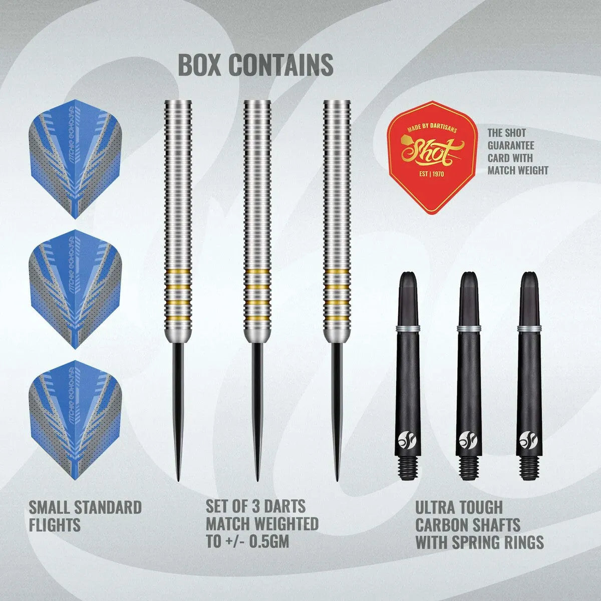 Shot Ritchie Edhouse 90% Tungsten Steel Tip Darts-5-23 GRAM-Premier Darts