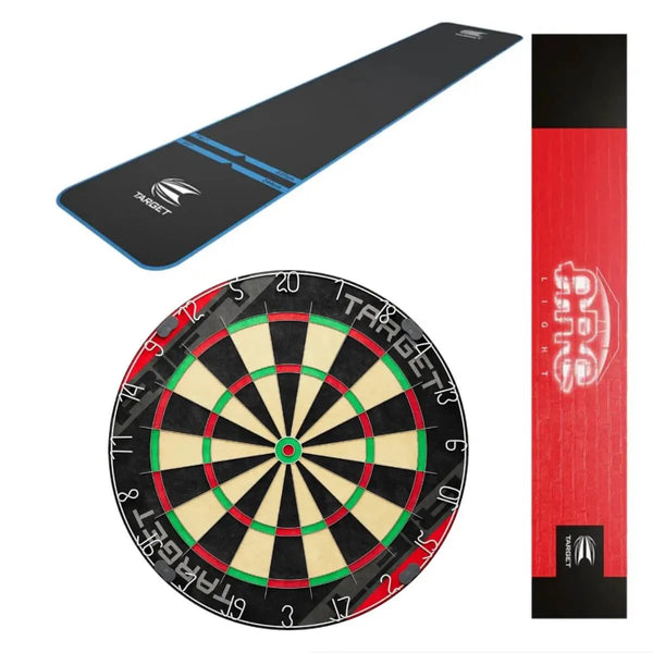 Target Rift Dartboard + Arc Light + World Chamion Mat Bundle-1-Blue-Premier Darts