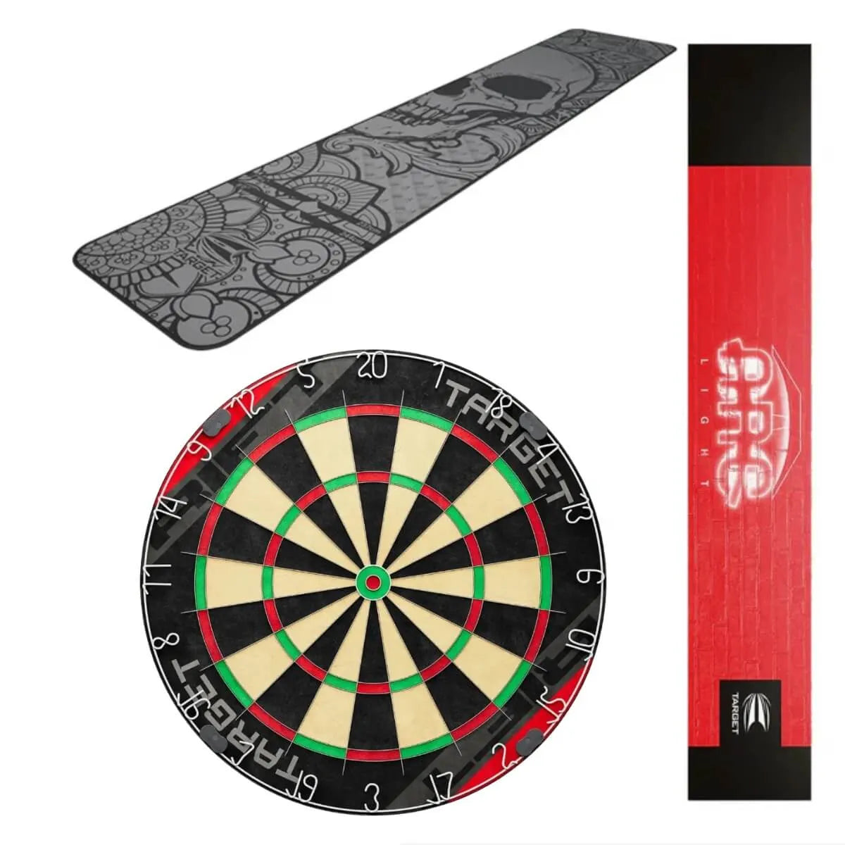 Target Rift Dartboard + Arc Light + World Chamion Mat Bundle-3-Ink-Premier Darts