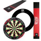 Target Rift Dartboard + Arc Light + World Chamion Mat + Tour Surround Bundle-4-Black-Red-Premier Darts