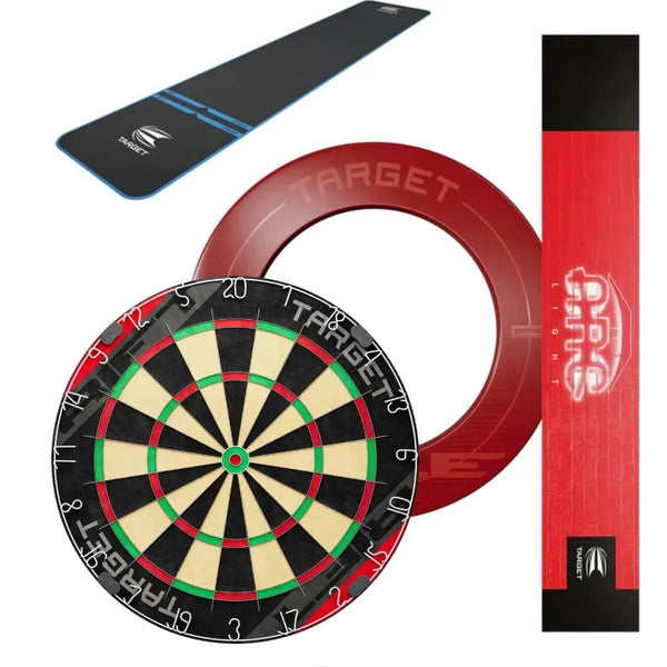 Target Rift Dartboard + Arc Light + World Chamion Mat + Vale Surround Bundle-1-Blue-Premier Darts