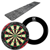 Target Rift Dartboard + World Champion Mat + Tour Surround Bundle-3-Black-Ink-Premier Darts