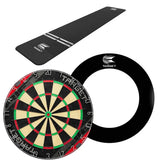 Target Rift Dartboard + World Champion Mat + Tour Surround Bundle-5-Black-White-Premier Darts