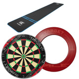 Target Rift Dartboard + World Champion Mat + Vale Surround Bundle-1-Blue-Premier Darts