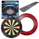 Target Rift Dartboard Board + Corona Light + World Chamion Mat + Vale Surround Bundle-3-Ink-Premier Darts