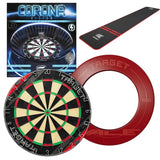 Target Rift Dartboard Board + Corona Light + World Chamion Mat + Vale Surround Bundle-4-Red-Premier Darts