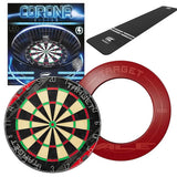 Target Rift Dartboard Board + Corona Light + World Chamion Mat + Vale Surround Bundle-5-White-Premier Darts