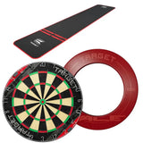 Target Rift Dartboard + World Champion Mat + Vale Surround Bundle-4-Red-Premier Darts