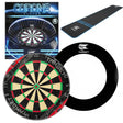 Target Rift Dartboard Board + Corona Light + World Chamion Mat + Tour Surround Bundle-1-Black-Blue-Premier Darts