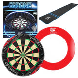 Target Rift Dartboard Board + Corona Light + World Chamion Mat + Tour Surround Bundle