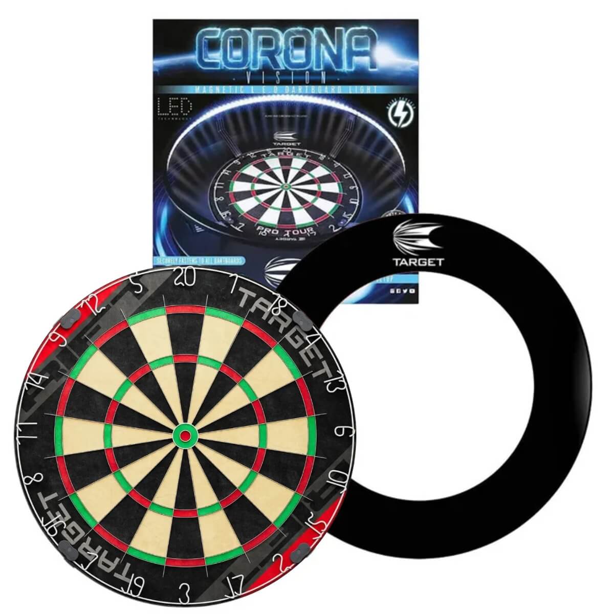 Target Rift Dartboard + Corona Light + Tour Surround Bundle