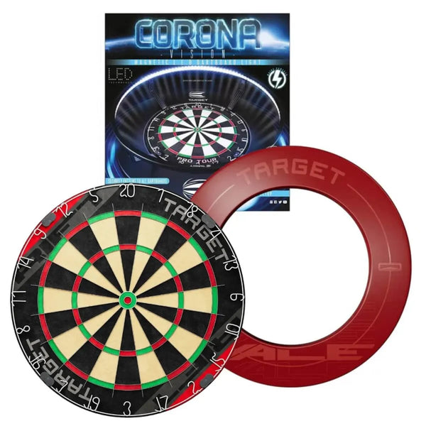 Target Rift Dartboard + Corona Light + Vale Surround Bundle-1-Premier Darts