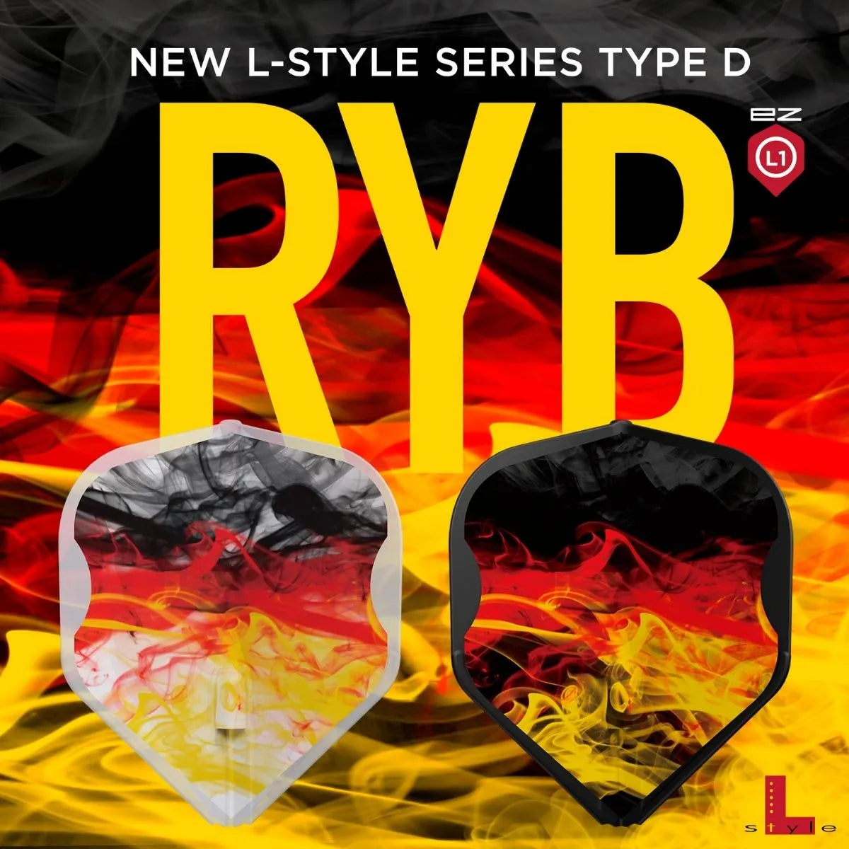 L-Style Darts L-Flight EZ L1 RYB Series V1 Type D Flights-2-Black-Premier Darts