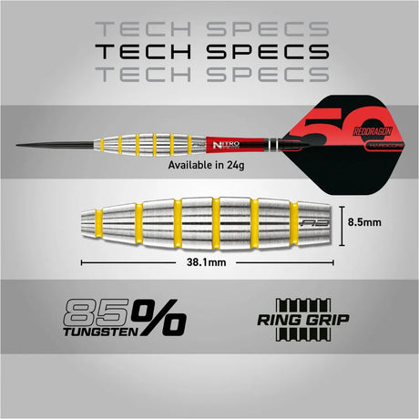 Red Dragon 50 Year Collection Chunky Stumpy 3 85% Tungsten Steel Tip Darts