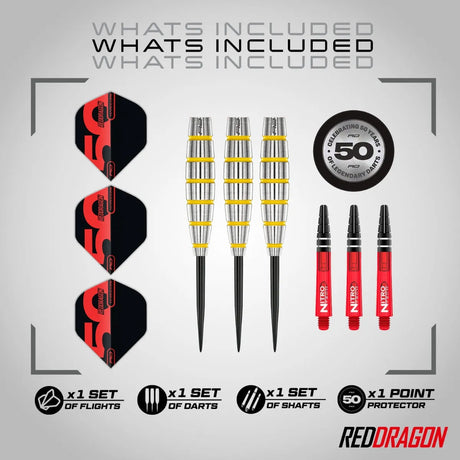 Red Dragon 50 Year Collection Chunky Stumpy 3 85% Tungsten Steel Tip Darts