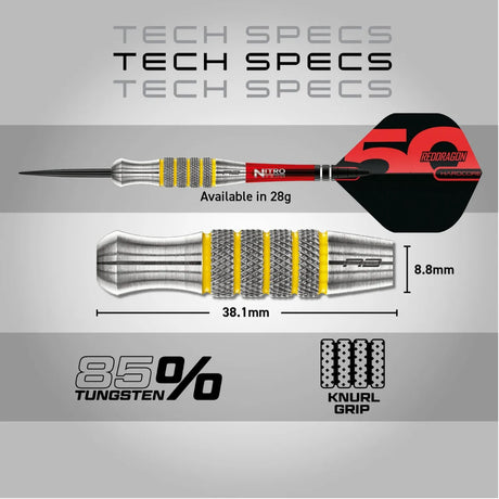 Red Dragon 50 Year Collection Chunky Stumpy 7 85% Tungsten Steel Tip Darts