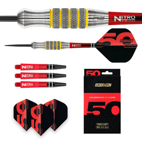 Red Dragon 50 Year Collection Chunky Stumpy 7 85% Tungsten Steel Tip Darts