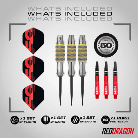 Red Dragon 50 Year Collection Chunky Stumpy 7 85% Tungsten Steel Tip Darts