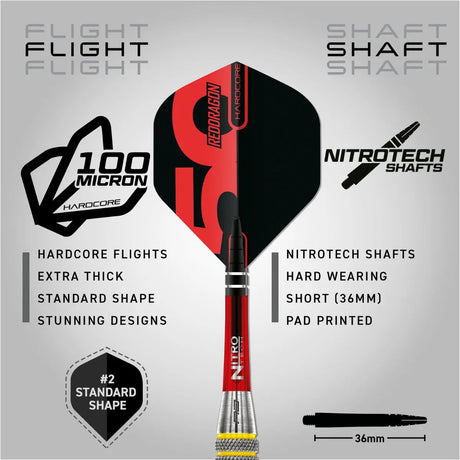 Red Dragon 50 Year Collection Chunky Stumpy 7 85% Tungsten Steel Tip Darts