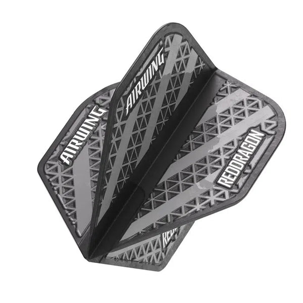 Red Dragon Airwing Moulded Black & Grey Standard Flights-1-Premier Darts