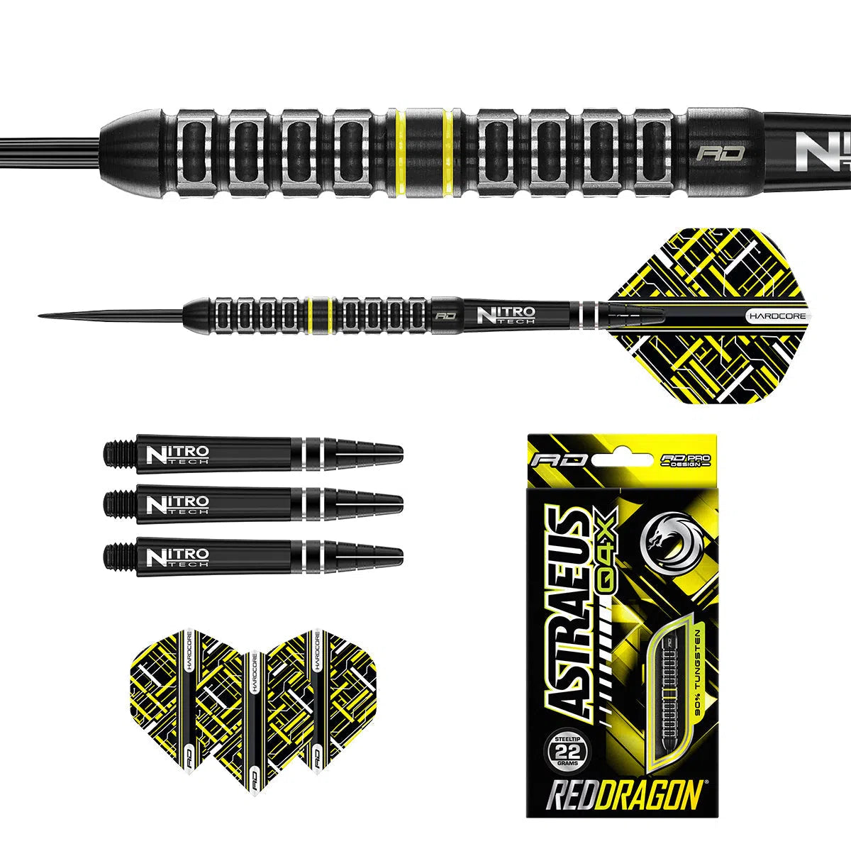 Red Dragon Astraeus Q4X Parallel 90% Tungsten Steel Tip Darts